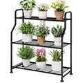 Plant Stand Indoor & Outdoor - 3-Tier Metal Plant Shelf with Adjustable Level...